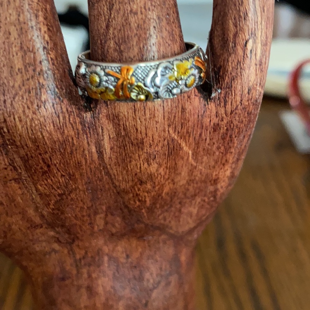 A beautiful floral ring in silver - Picture 4 of 4